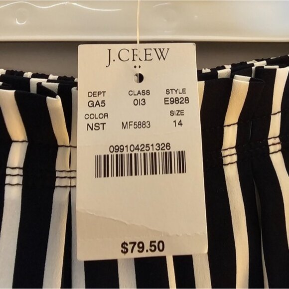 NWT J. Crew Navy White Stripe Skirt with Pockets, size 14 - Picture 4 of 5